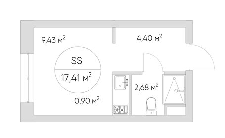 Квартира 17 м², студия - изображение 1