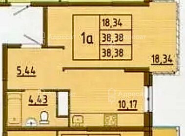 38,3 м², 1-комнатная квартира 3 450 000 ₽ - изображение 1