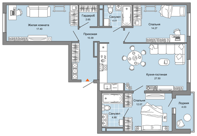 26 м², 1-комнатная квартира 2 750 000 ₽ - изображение 56