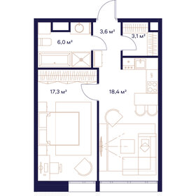 42,2 м², 1-комнатная квартира 23 300 000 ₽ - изображение 133