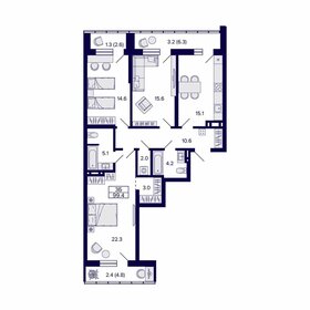 99,4 м², 3-комнатная квартира 14 313 600 ₽ - изображение 74