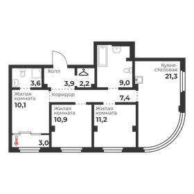 86 м², 3-комнатная квартира 8 700 000 ₽ - изображение 36