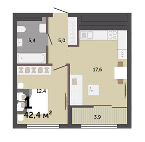38,9 м², 1-комнатная квартира 6 700 000 ₽ - изображение 47