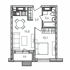 32,5 м², 1-комнатная квартира 5 000 000 ₽ - изображение 19