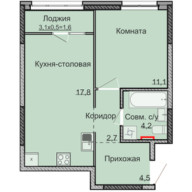 44,4 м², 1-комнатная квартира 4 022 880 ₽ - изображение 30