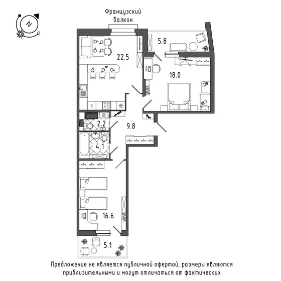 78,5 м², 2-комнатная квартира 22 145 540 ₽ - изображение 24