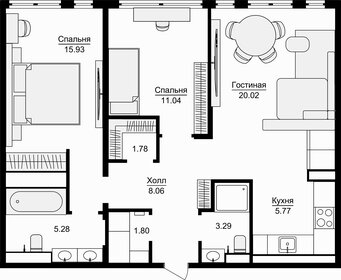 83,7 м², 3-комнатная квартира 51 642 900 ₽ - изображение 49