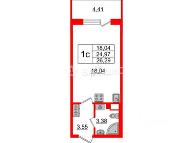 Квартира 26,2 м², студия - изображение 1