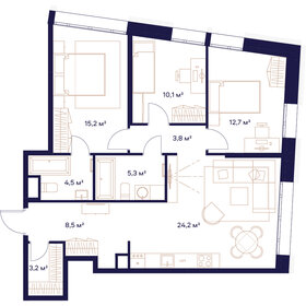 38 м², 1-комнатная квартира 2 300 ₽ в сутки - изображение 62