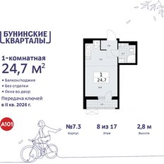 Квартира 24,7 м², студия - изображение 3