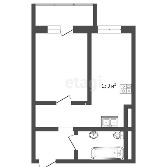 40,3 м², 1-комнатная квартира 5 900 000 ₽ - изображение 1