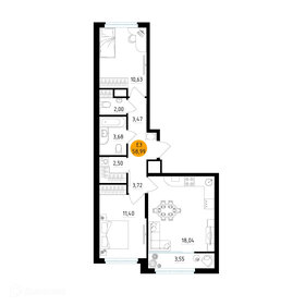 Квартира 59 м², 2-комнатная - изображение 1