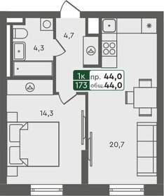 44 м², 1-комнатная квартира 5 010 000 ₽ - изображение 20