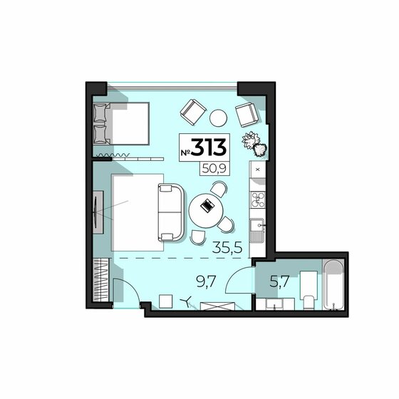 36,3 м², 1-комнатные апартаменты 21 417 000 ₽ - изображение 92