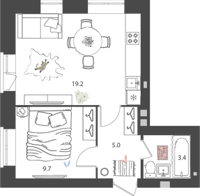 38,5 м², 2-комнатная квартира 2 950 000 ₽ - изображение 93