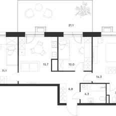 Квартира 71,9 м², 3-комнатная - изображение 3