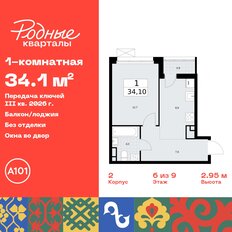 Квартира 34,1 м², 1-комнатная - изображение 3