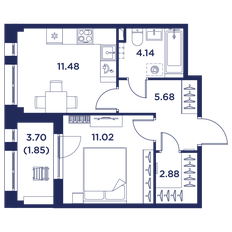 Квартира 37,1 м², 1-комнатная - изображение 5