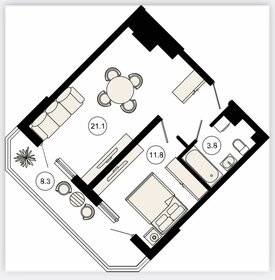 Квартира 33,4 м², 1-комнатные - изображение 1