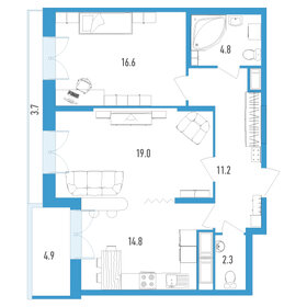 49 м², 2-комнатная квартира 14 280 000 ₽ - изображение 64