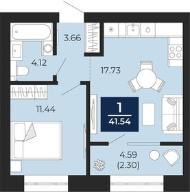 Квартира 41,5 м², 1-комнатная - изображение 1