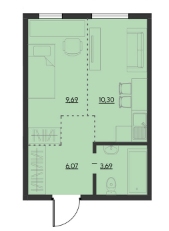 30 м², 1-комнатная квартира 4 300 000 ₽ - изображение 1