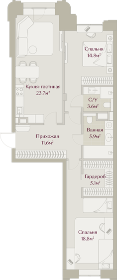 75 м², 2-комнатная квартира 46 157 104 ₽ - изображение 31