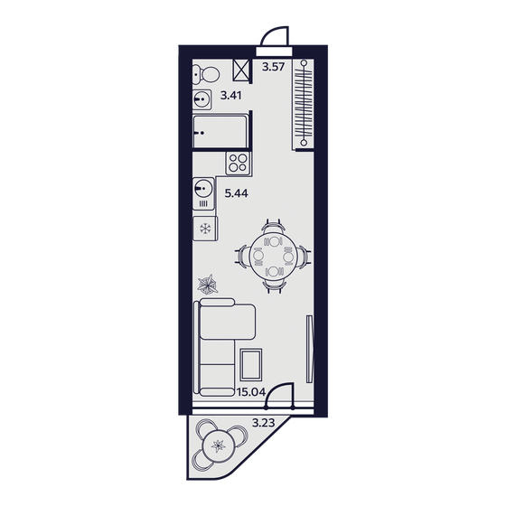 30,7 м², 1-комнатные апартаменты 9 691 902 ₽ - изображение 1