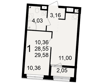 Квартира 29,6 м², студия - изображение 1