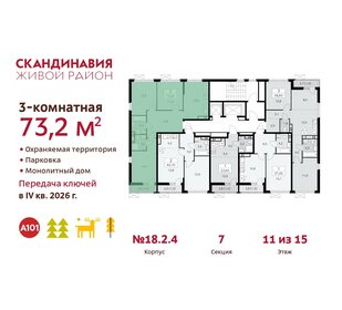 73,1 м², 3-комнатная квартира 16 933 460 ₽ - изображение 2