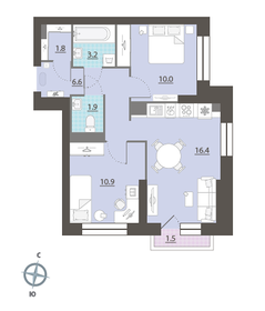 Квартира 51,3 м², 2-комнатная - изображение 1