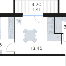 Квартира 32,5 м², 1-комнатная - изображение 3