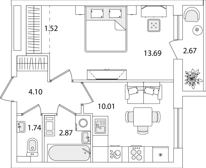 37,8 м², 1-комнатная квартира 12 686 404 ₽ - изображение 29