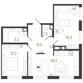 57,5 м², 3-комнатная квартира 9 800 000 ₽ - изображение 155