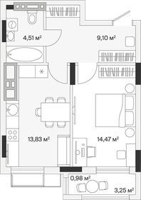 40,3 м², 1-комнатная квартира 6 206 200 ₽ - изображение 17