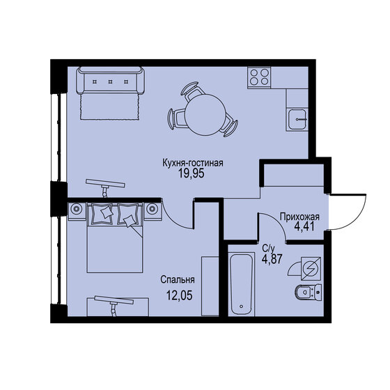 41,3 м², 1-комнатная квартира 8 090 880 ₽ - изображение 27