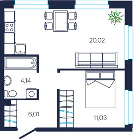 41,2 м², 1-комнатная квартира 5 075 000 ₽ - изображение 59