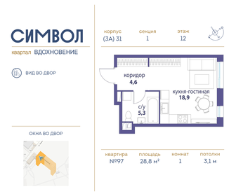 28,8 м², 1-комнатная квартира 16 220 160 ₽ - изображение 15