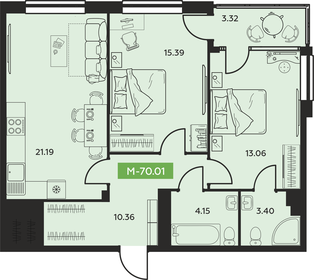 Квартира 70 м², 3-комнатная - изображение 1