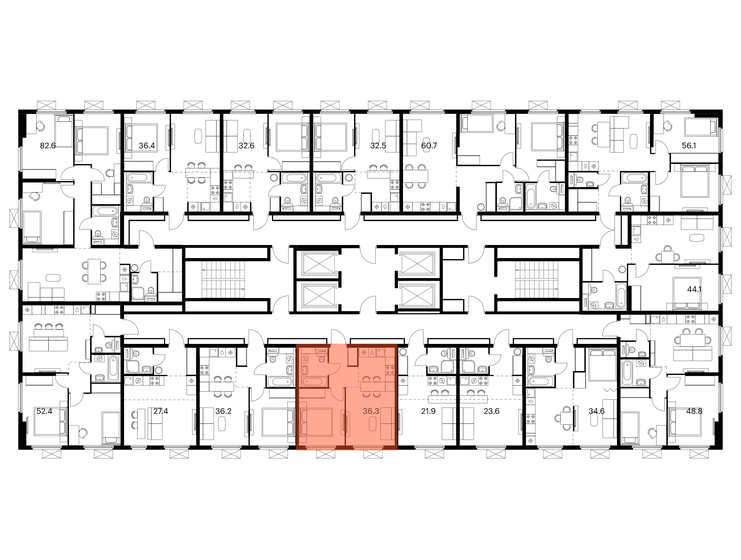 48 м², 1-комнатная квартира 11 000 000 ₽ - изображение 103