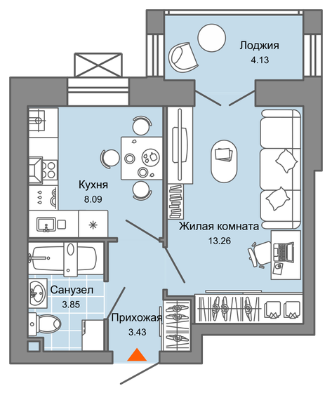 31 м², 1-комнатная квартира 4 233 530 ₽ - изображение 23