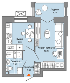 34 м², 1-комнатная квартира 3 870 350 ₽ - изображение 28