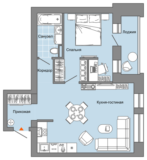 51 м², 2-комнатная квартира 6 513 875 ₽ - изображение 1