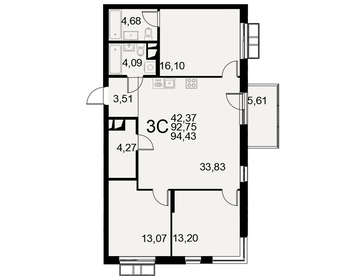 122,4 м², 3-комнатная квартира 18 360 000 ₽ - изображение 25