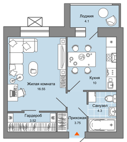 45,6 м², 1-комнатная квартира 5 900 000 ₽ - изображение 41