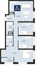 88,2 м², 3-комнатная квартира 11 700 000 ₽ - изображение 1