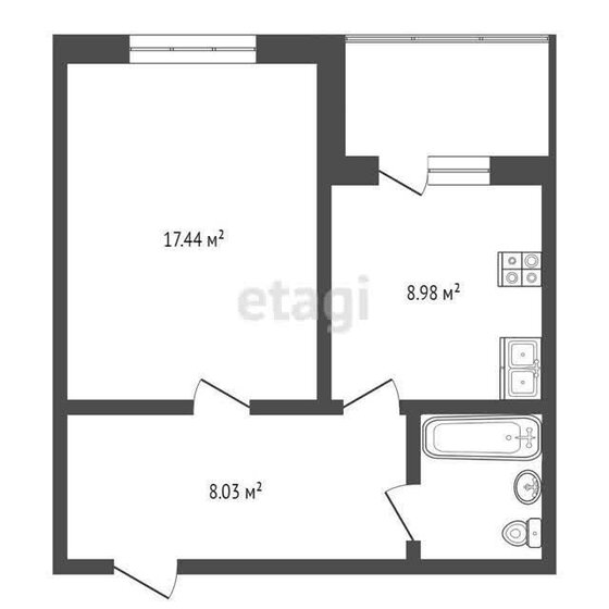 39 м², 1-комнатная квартира 2 600 000 ₽ - изображение 51