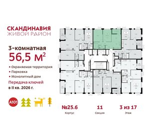 55 м², 3-комнатная квартира 12 300 000 ₽ - изображение 94