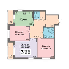 Квартира 95,9 м², 3-комнатная - изображение 2