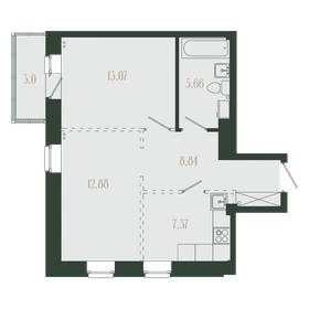 Квартира 50,8 м², 2-комнатная - изображение 1